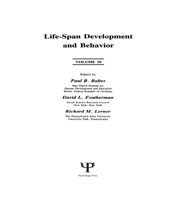 Life-Span Development and Behavior by David L. Featherman, Paul B. Baltes, Richard M. Lerner