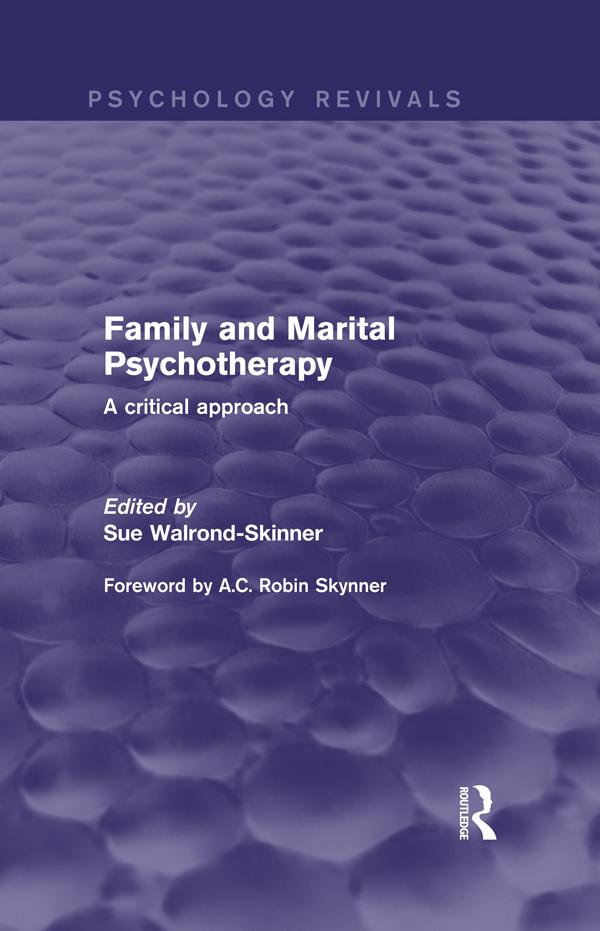 Family and Marital Psychotherapy (Psychology Revivals) by Sue Walrond-Skinner