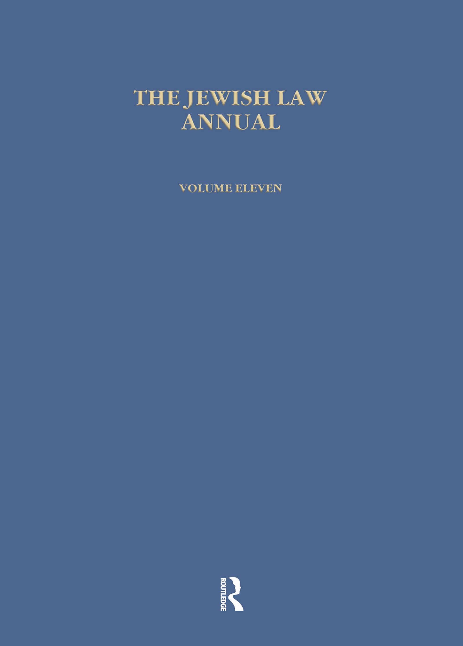 Jewish Law Annual (Vol 11)