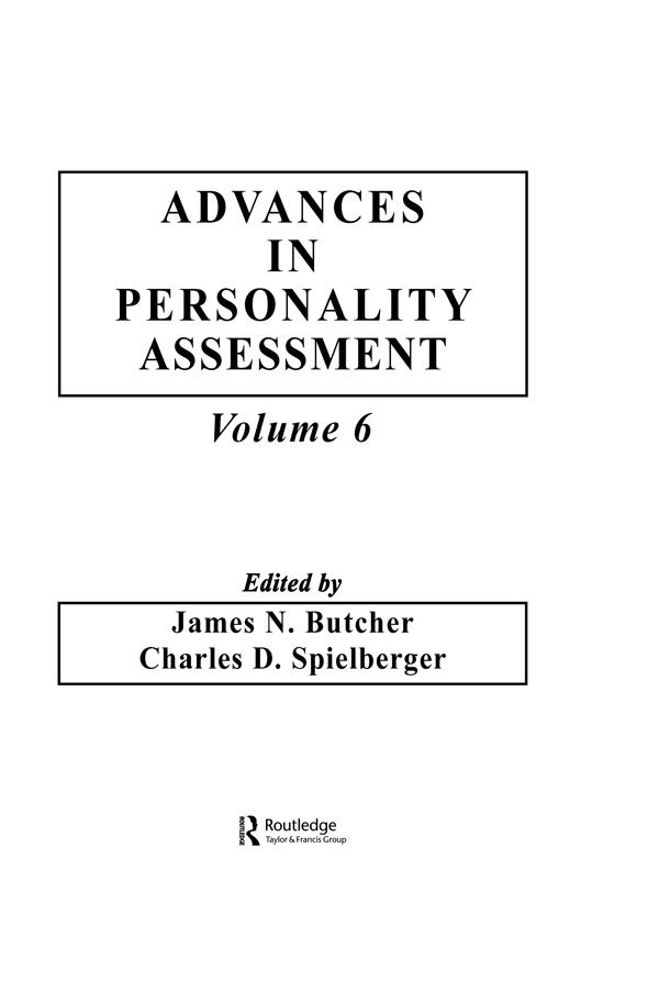 Advances in Personality Assessment by C. D. Spielberger, Charles D. Spielberger, J. N. Butcher