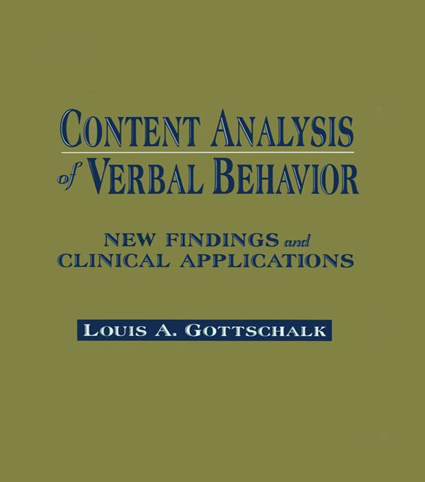 Content Analysis of Verbal Behavior by Louis A. Gottschalk