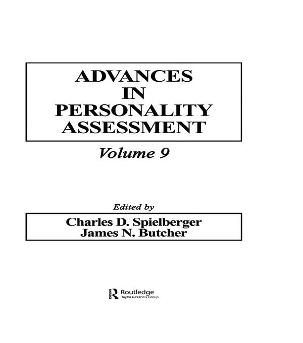 Advances in Personality Assessment by Charles D. Spielberger, James N. Butcher