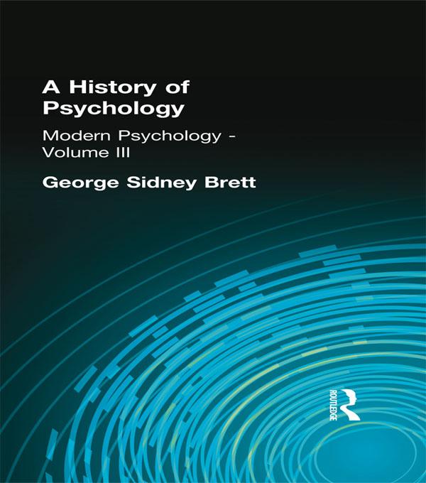 A History of Psychology by George Sidney Brett