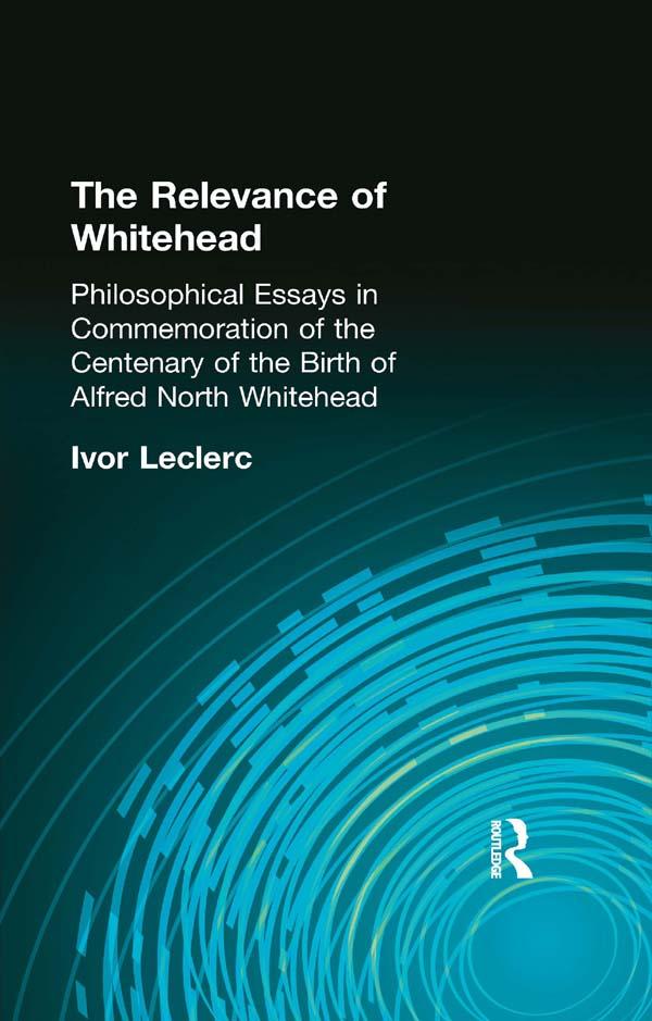 The Relevance of Whitehead