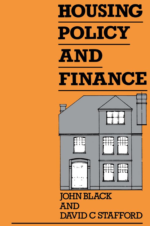 Housing Policy and Finance by David Stafford, John Black