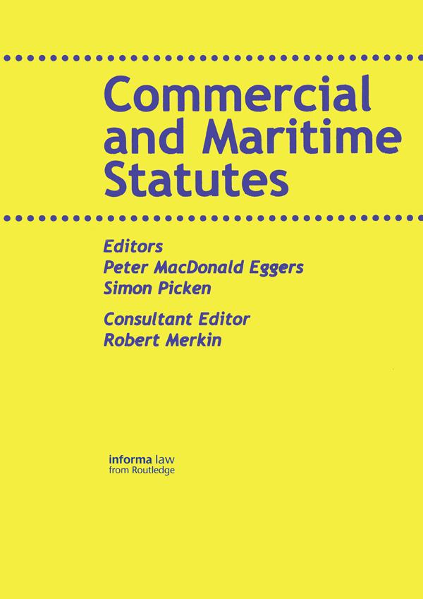 Commercial and Maritime Statutes by Peter MacDonald Eggers, Simon Picken