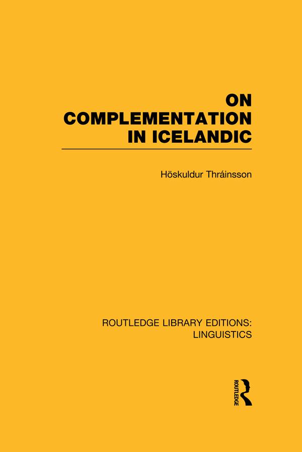 On Complementation in Icelandic by Hoskuldur Thrainsson