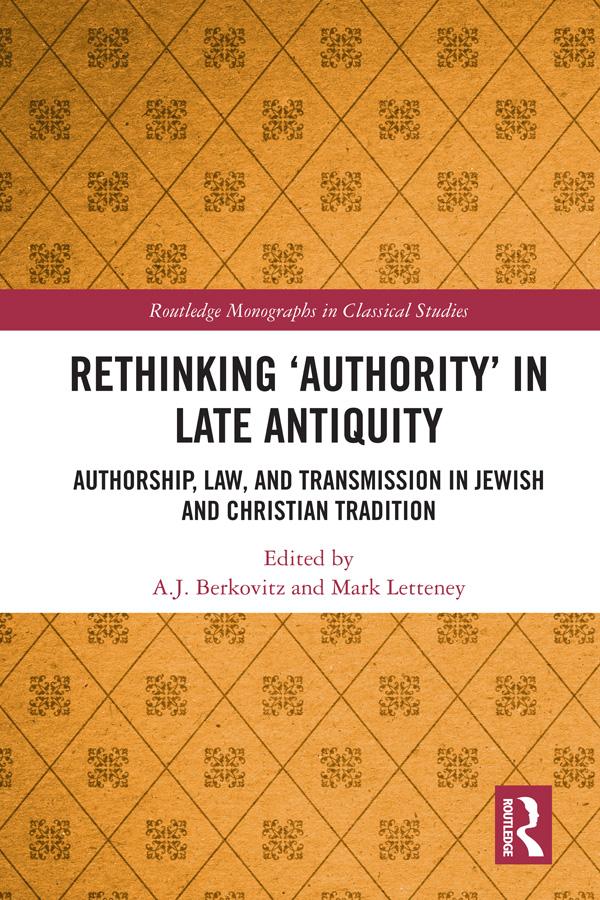 Rethinking ‘Authority’ in Late Antiquity