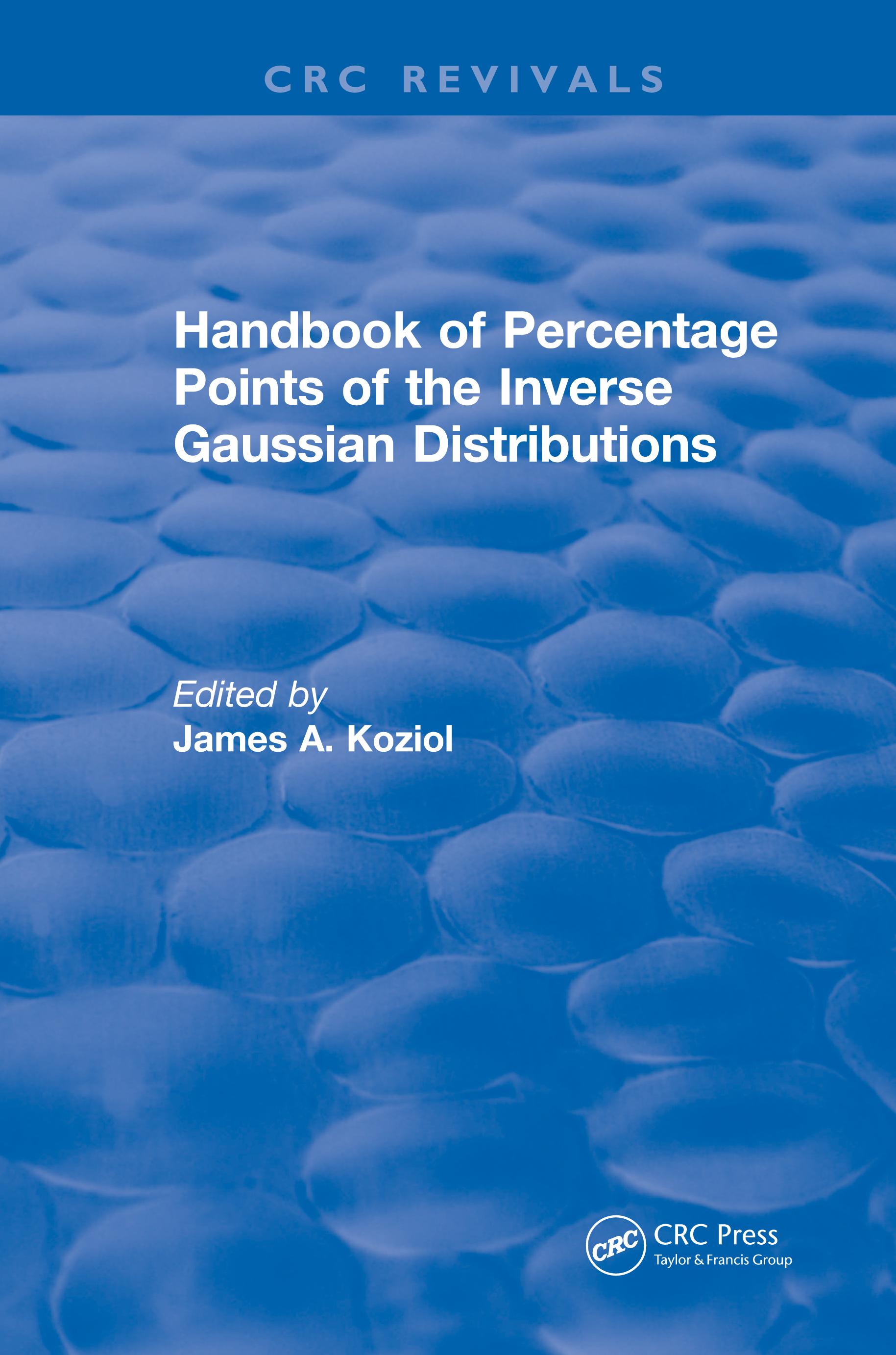Handbook of Percentage Points of the Inverse Gaussian Distributions