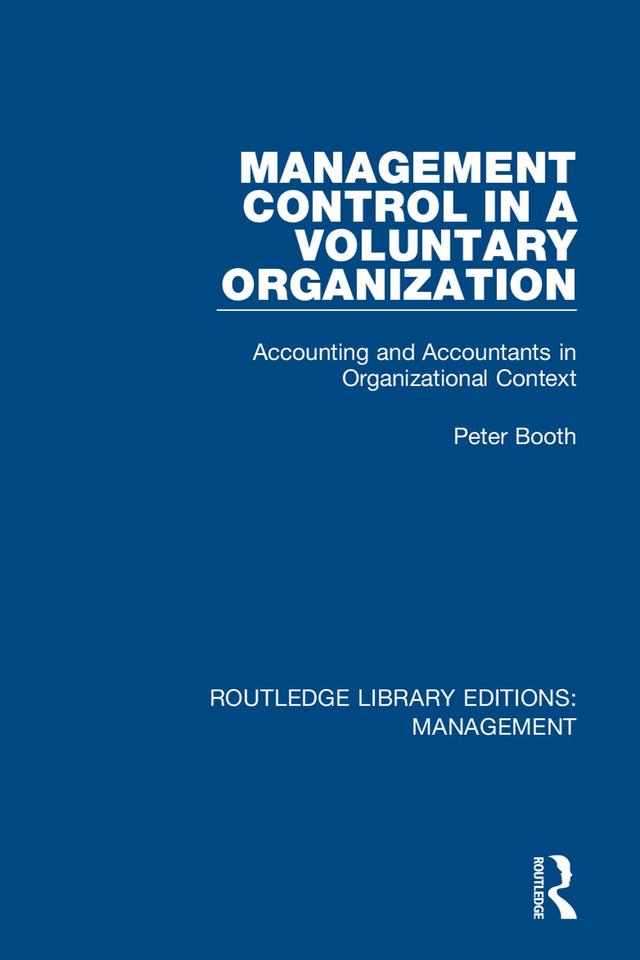 Management Control in a Voluntary Organization by Peter Booth