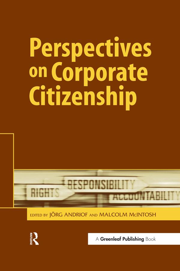 Perspectives on Corporate Citizenship by Jörg Andriof, Malcolm McIntosh