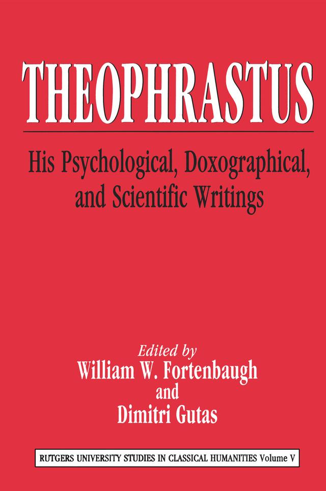 Theophrastus by Dimitri Gutas, William W. Fortenbaugh