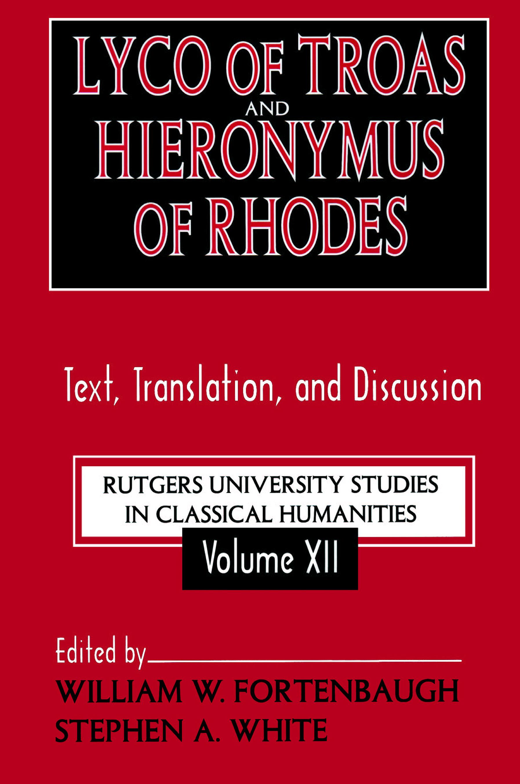 Lyco of Troas and Hieronymus of Rhodes