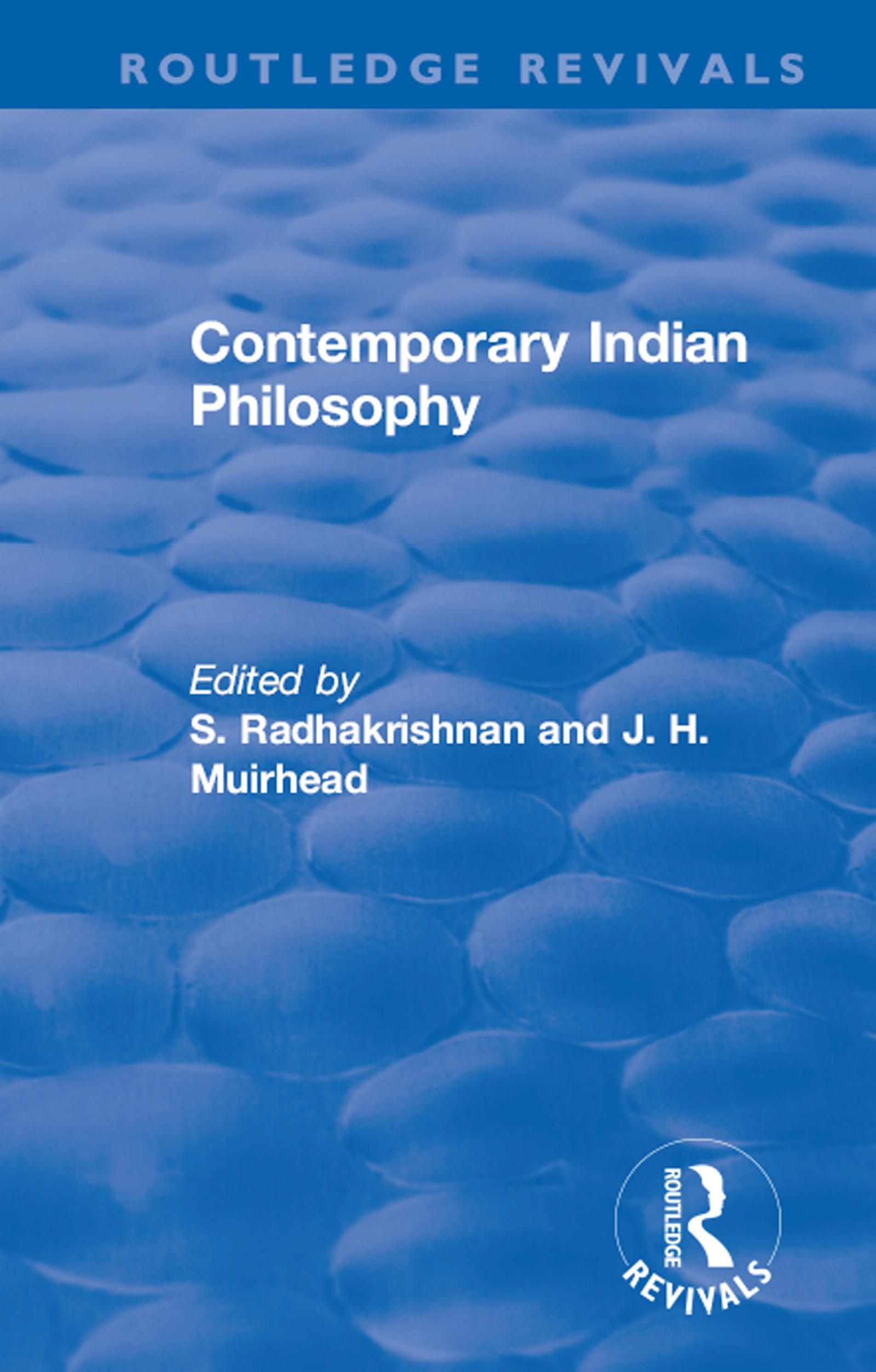 Revival: Contemporary Indian Philosophy (1936)