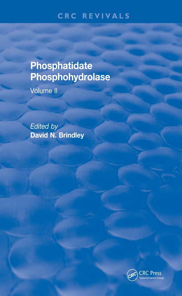 Phosphatidate Phosphohydrolase (1988) by David N. Brindley