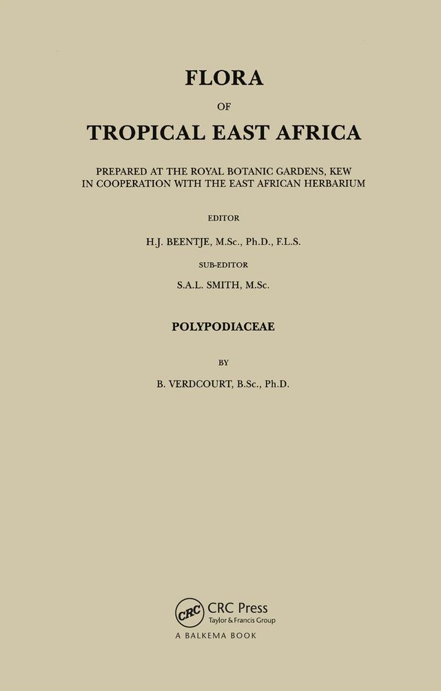 Flora of Tropical East Africa - Polypodiaceae (2001) by B. Verdcourt