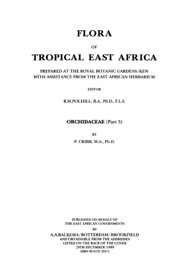 Flora of Tropical East Africa by P. Cribb