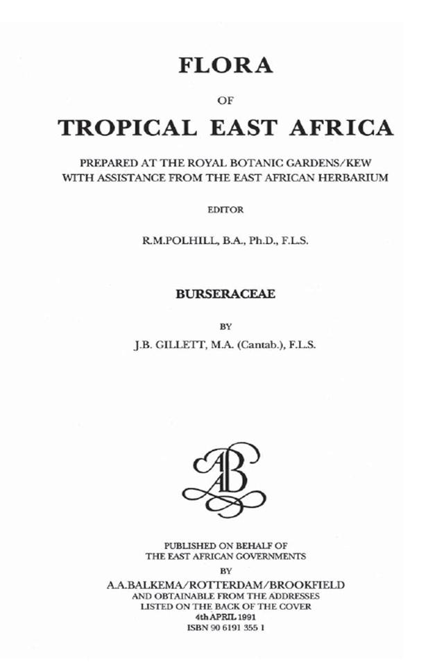Flora of Tropical East Africa by J.B. Gillett