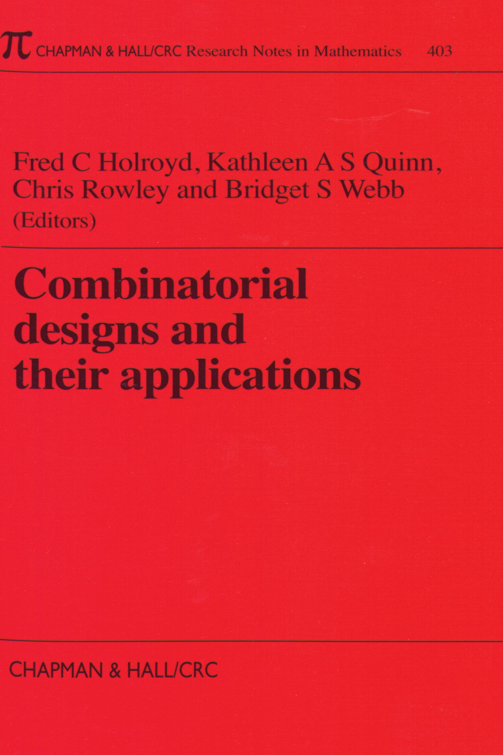 Combinatorial Designs and their Applications