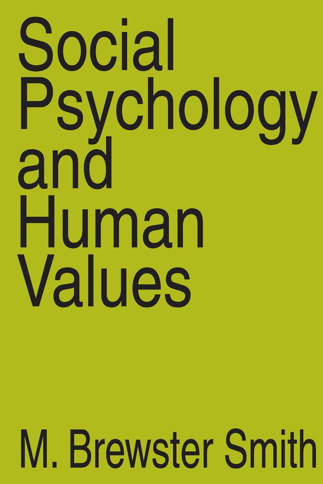Social Psychology and Human Values by Anselm L. Strauss