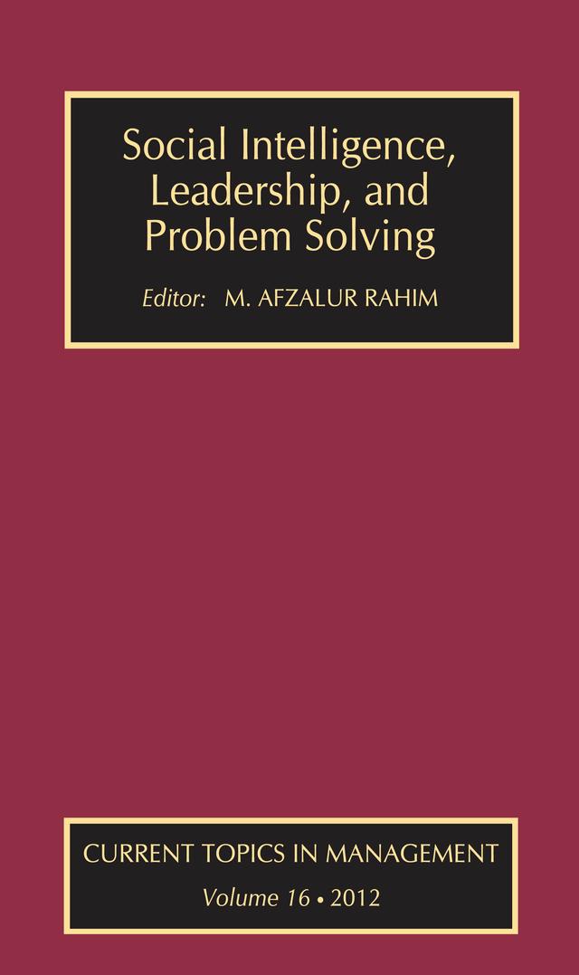 Social Intelligence, Leadership, and Problem Solving by M. Afzalur Rahim