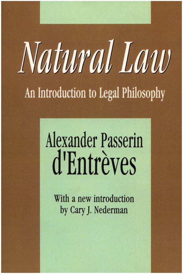 Natural Law by Alexander Passerin d'Entreves