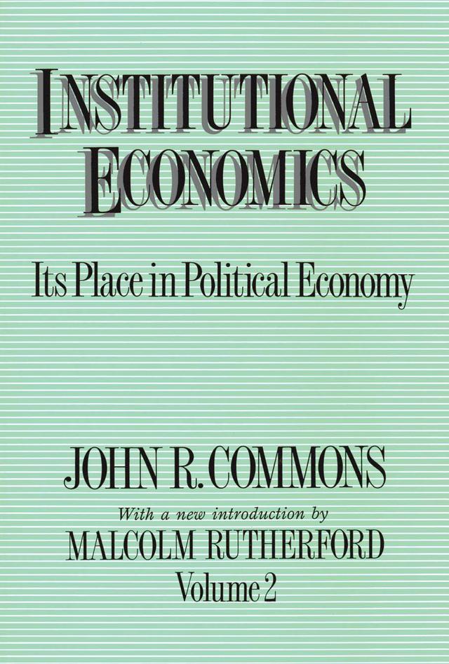 Institutional Economics by Malcolm Rutherford