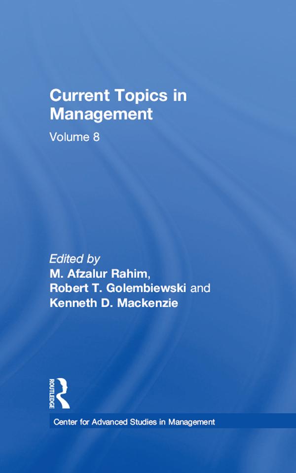 Current Topics in Management by Robert Golembiewski