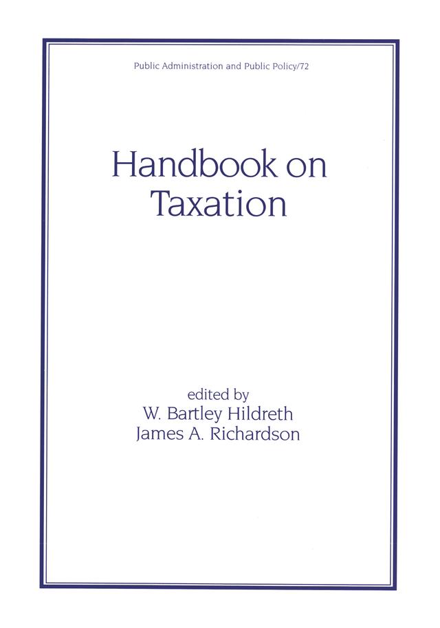 Handbook on Taxation by W. Bartley Hildreth