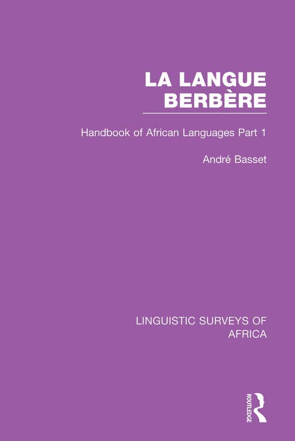 La Langue Berbère by André Basset