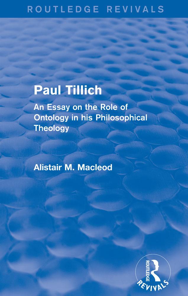 Routledge Revivals: Paul Tillich (1973) by Alistair Macleod