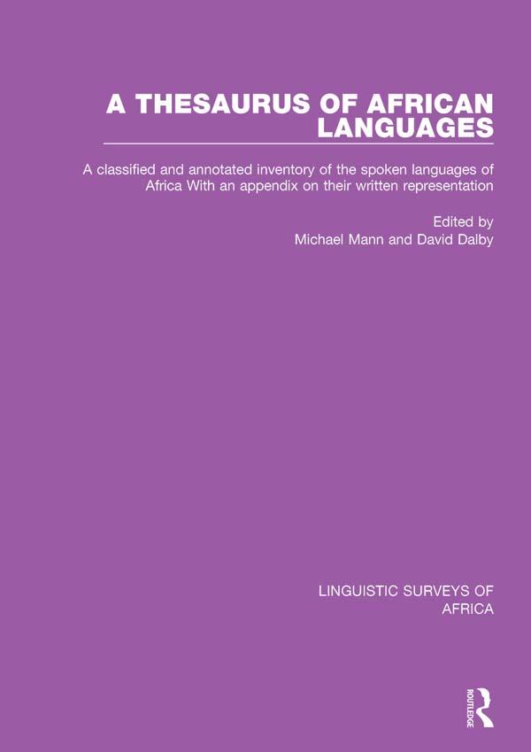 A Thesaurus of African Languages by David Dalby, Michael Mann