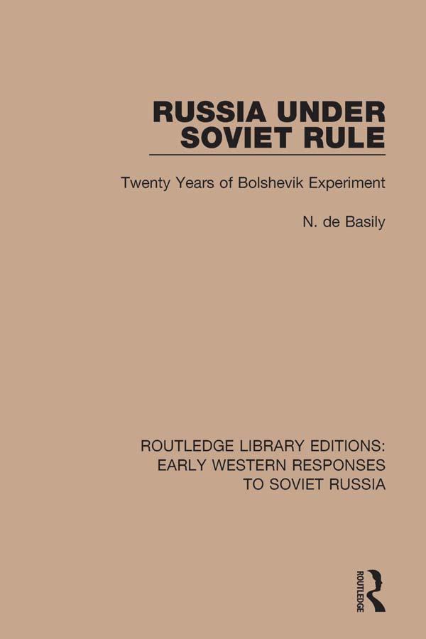 Russia Under Soviet Role by N. de Basily