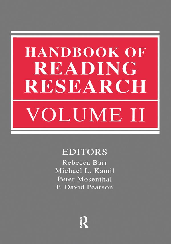 Handbook of Reading Research, Volume II