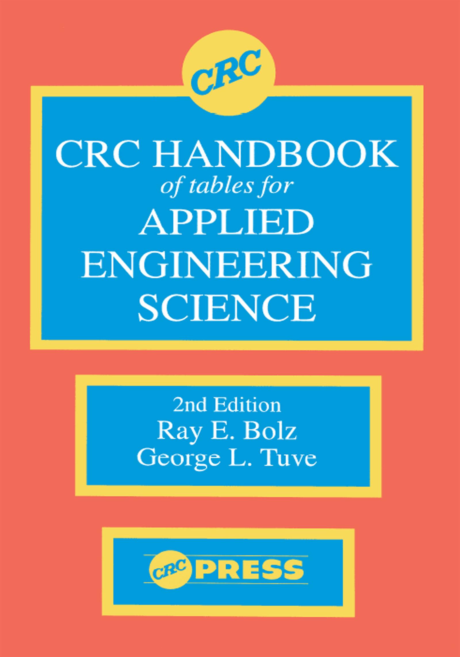 CRC Handbook of Tables for Applied Engineering Science