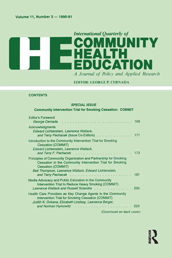Community Intervention Trial for Smoking Cessation by Edward Lichtenstein, Lawrence Wallack, Terry Pechacek