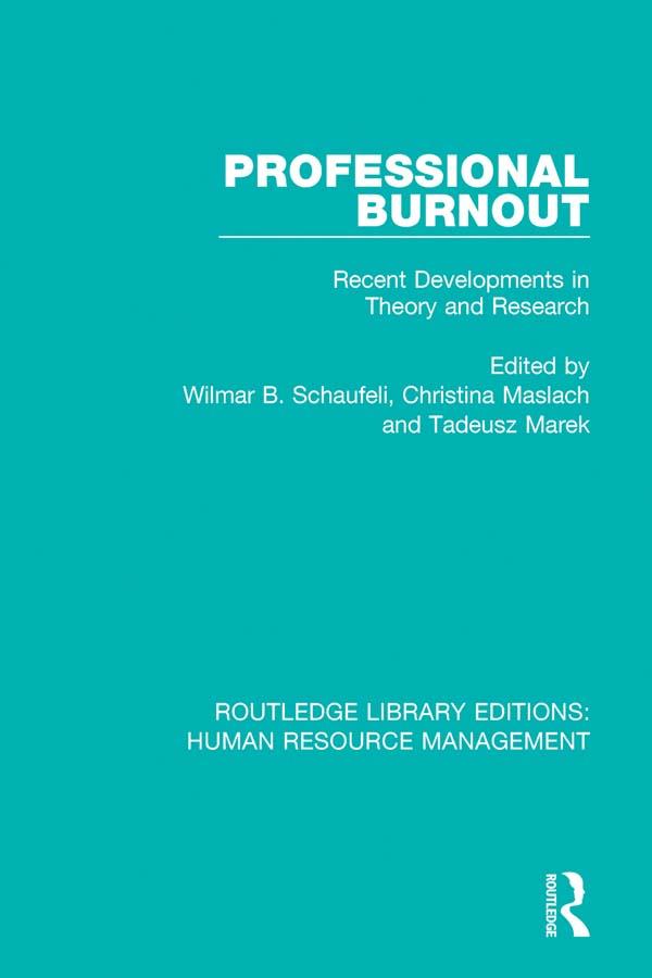 Professional Burnout by Christina Maslach, Tadeusz Marek, Wilmar B. Schaufeli