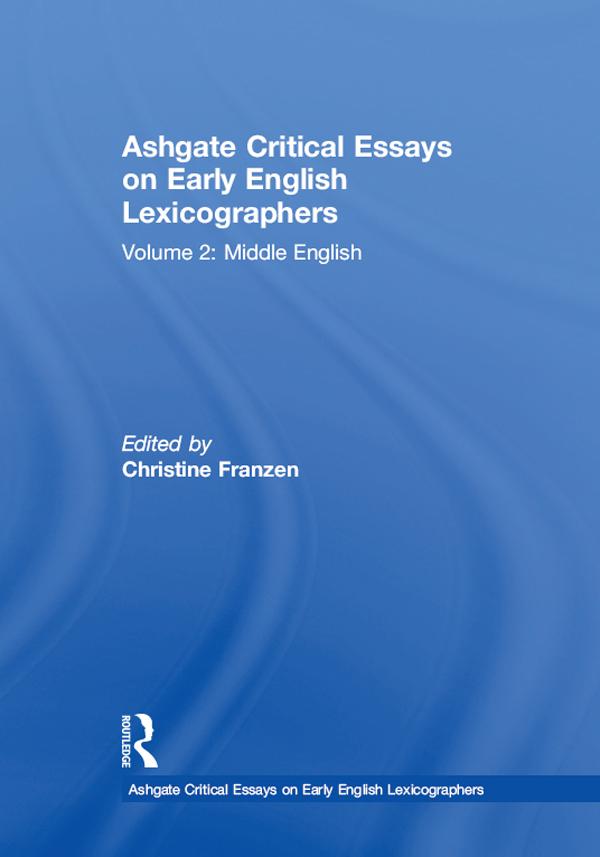 Ashgate Critical Essays on Early English Lexicographers