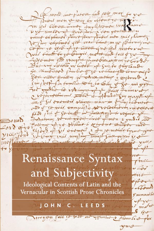 Renaissance Syntax and Subjectivity by John C. Leeds