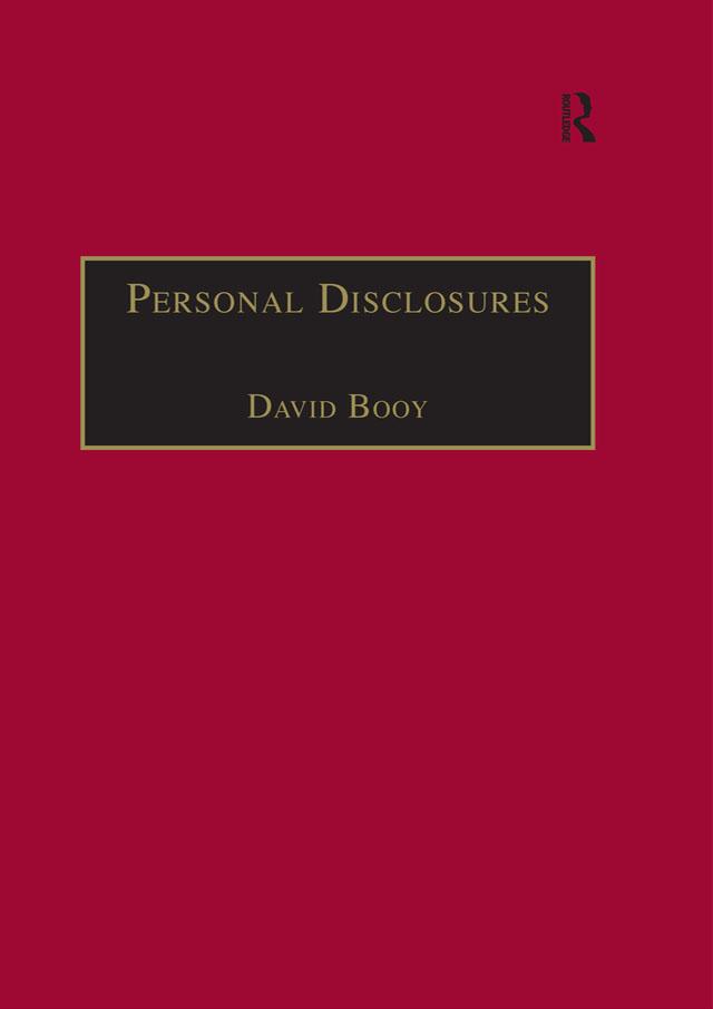 Personal Disclosures by David Booy