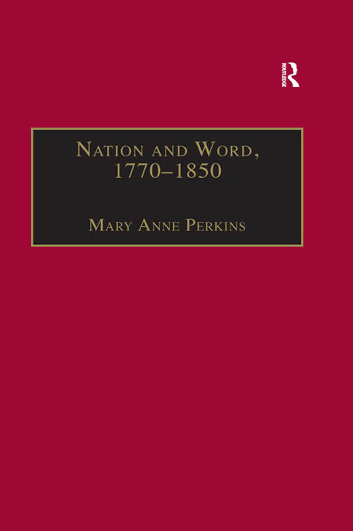 Nation and Word, 1770–1850