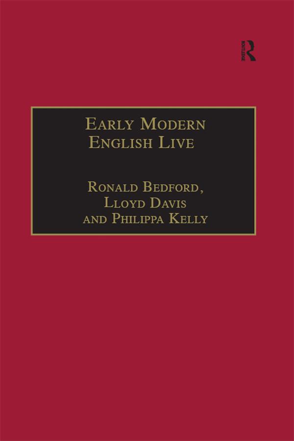Early Modern English Lives by Lloyd Davis, Philippa Kelly, Ronald Bedford
