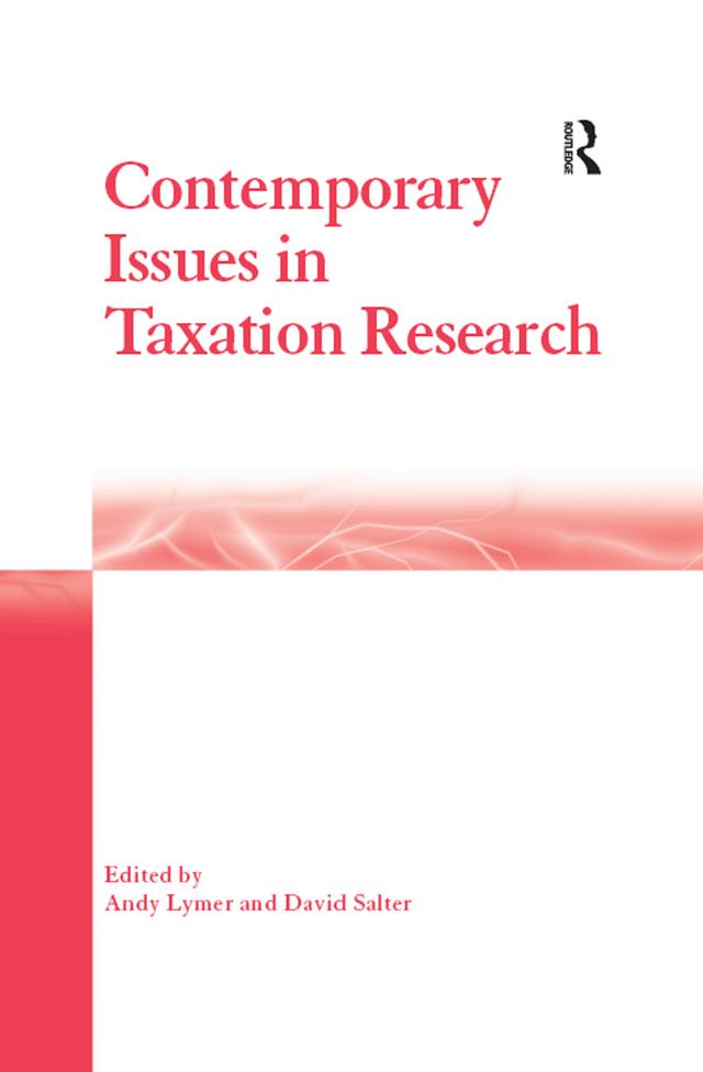 Contemporary Issues in Taxation Research by Andy Lymer, David Salter