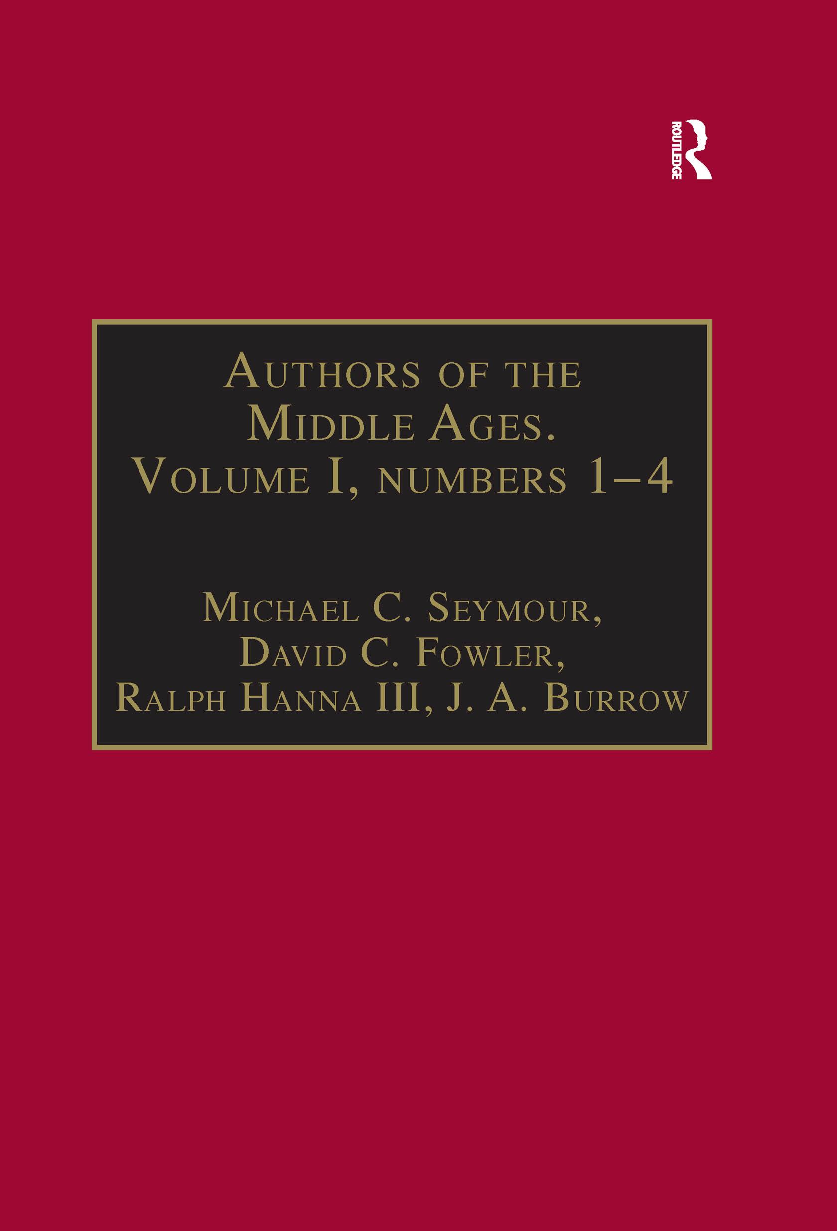 Authors of the Middle Ages. Volume I, Nos 1–4