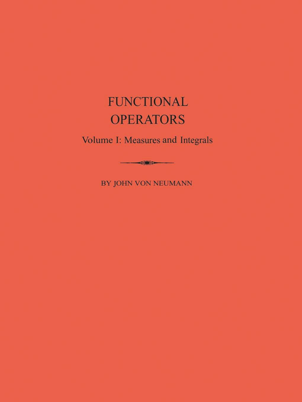 Functional Operators, Volume 1