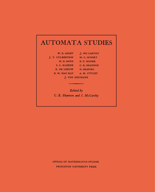 Automata Studies by C. E. Shannon, J. McCarthy