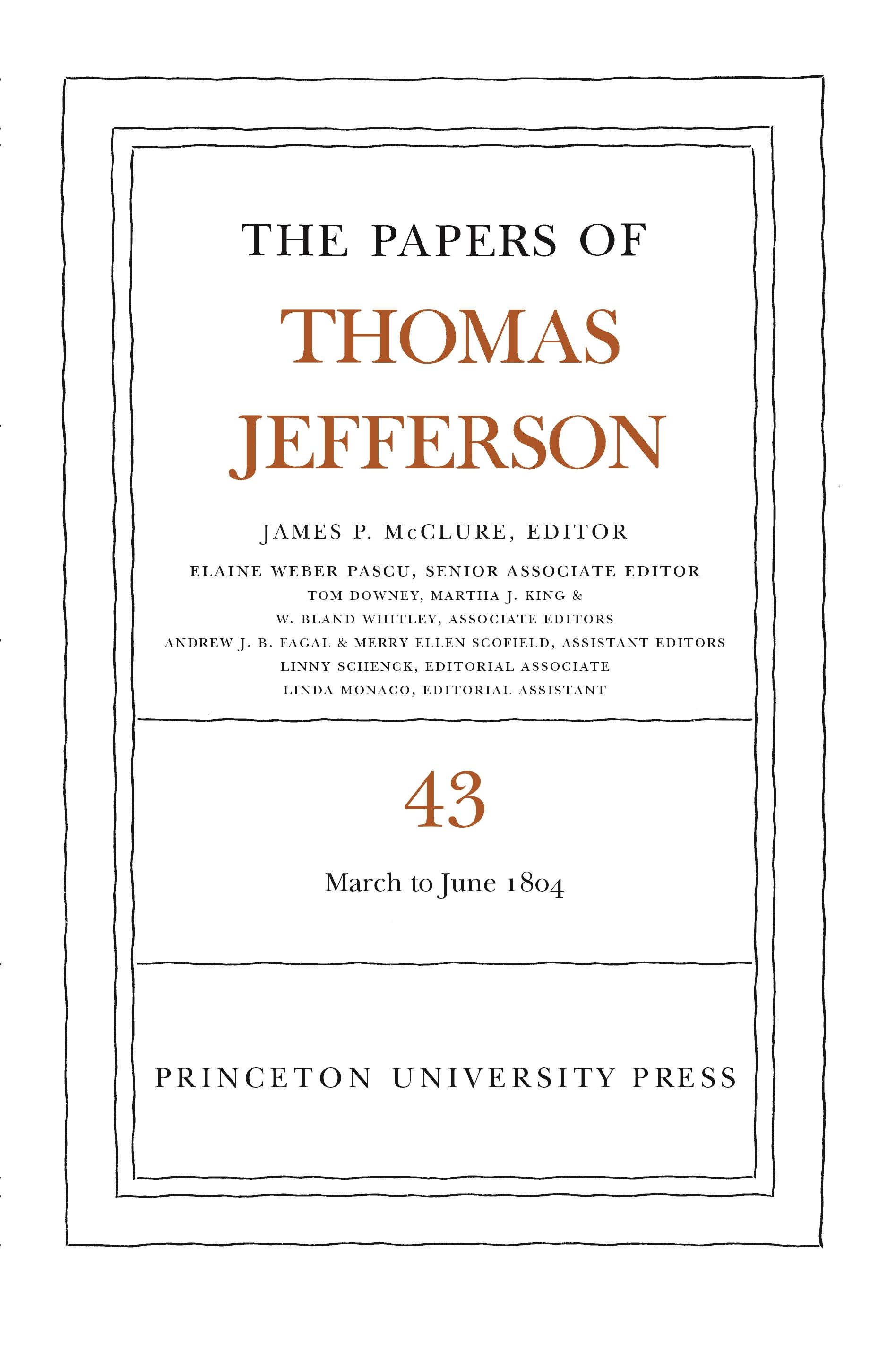 The Papers of Thomas Jefferson, Volume 43