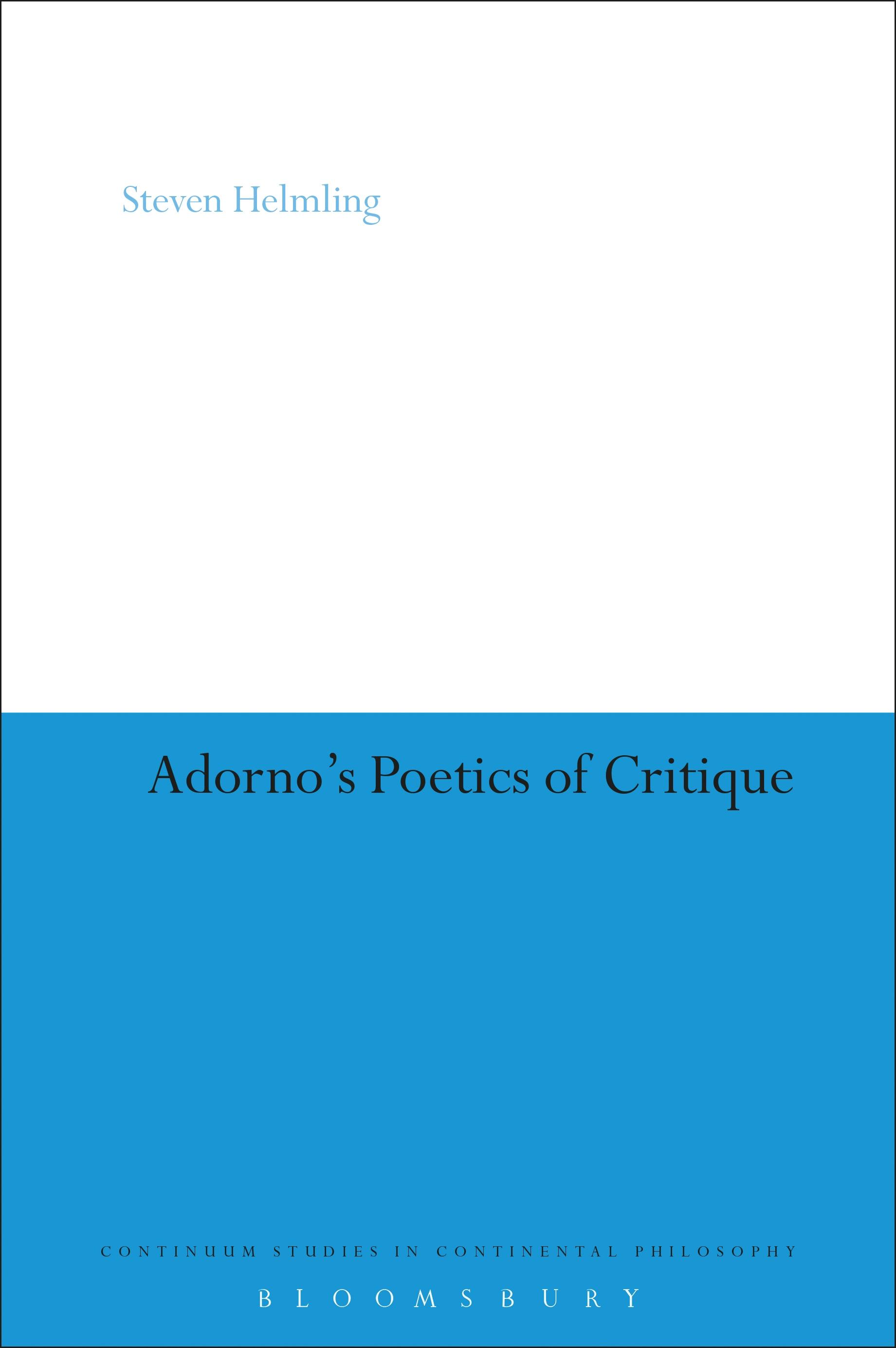 Adorno's Poetics of Critique