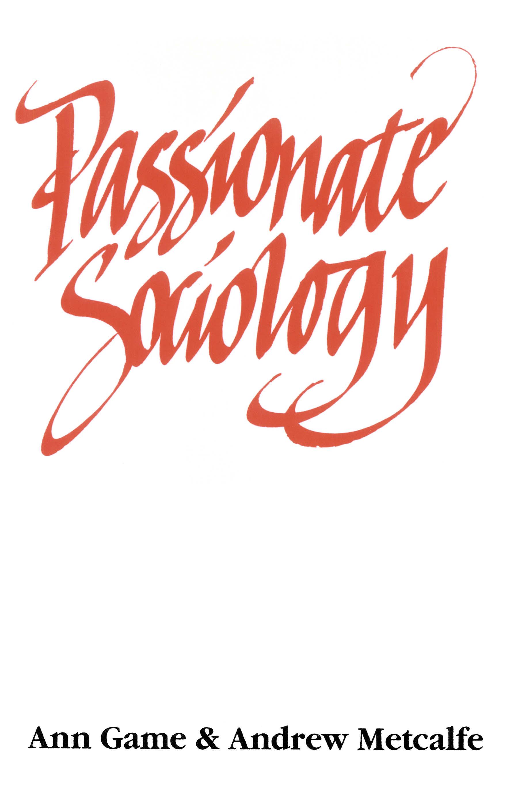 Passionate Sociology