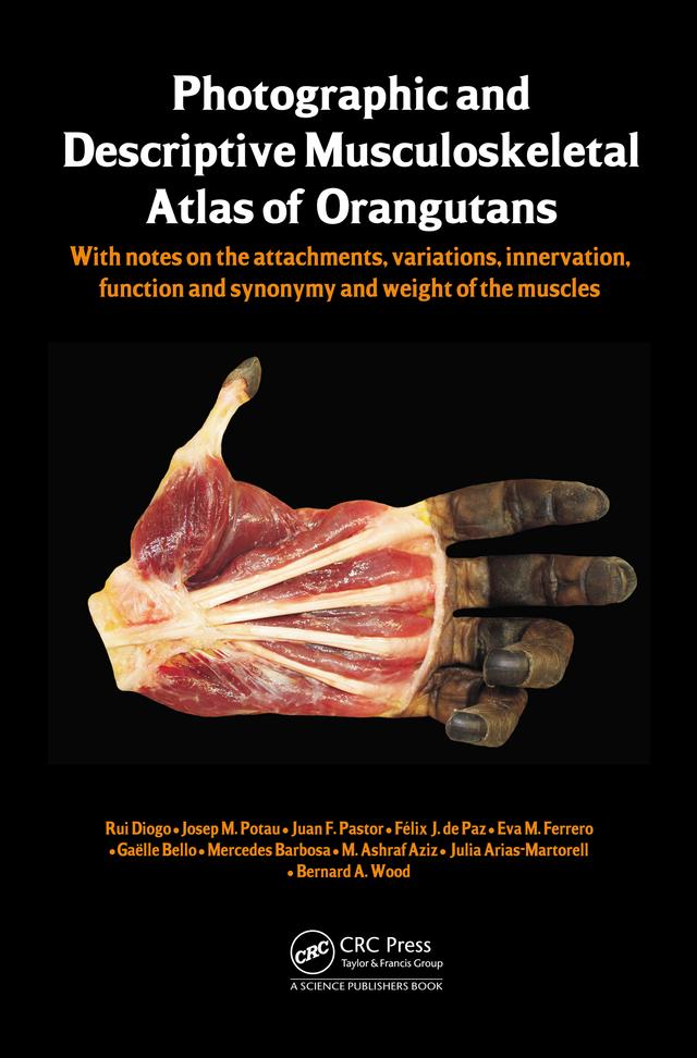 Photographic and Descriptive Musculoskeletal Atlas of Orangutans by Bernard Wood, Eva M. Ferrero, Felix J. de Paz, Gaëlle Bello, Josep M. Potau, Juan F. Pastor, Julia Arias-Martorell, Mercedes Barbosa, Mohammed Ashraf Aziz, Rui Diogo